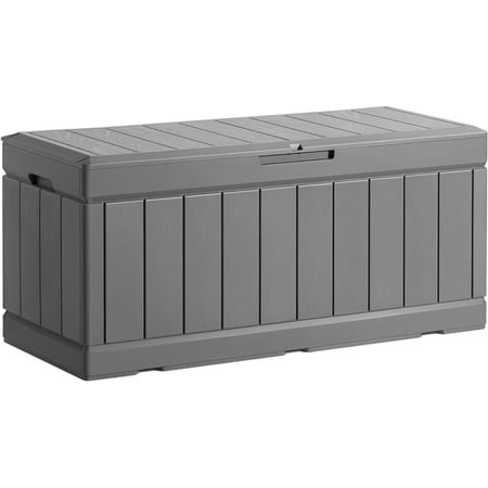 Homall 85 Gallon Large Resin Deck Box Waterproof Outdoor Storage with Padlock Indoor Outdoor Organization and Storage Container for Patio Furniture Cushions, Garden Tools (Grey)