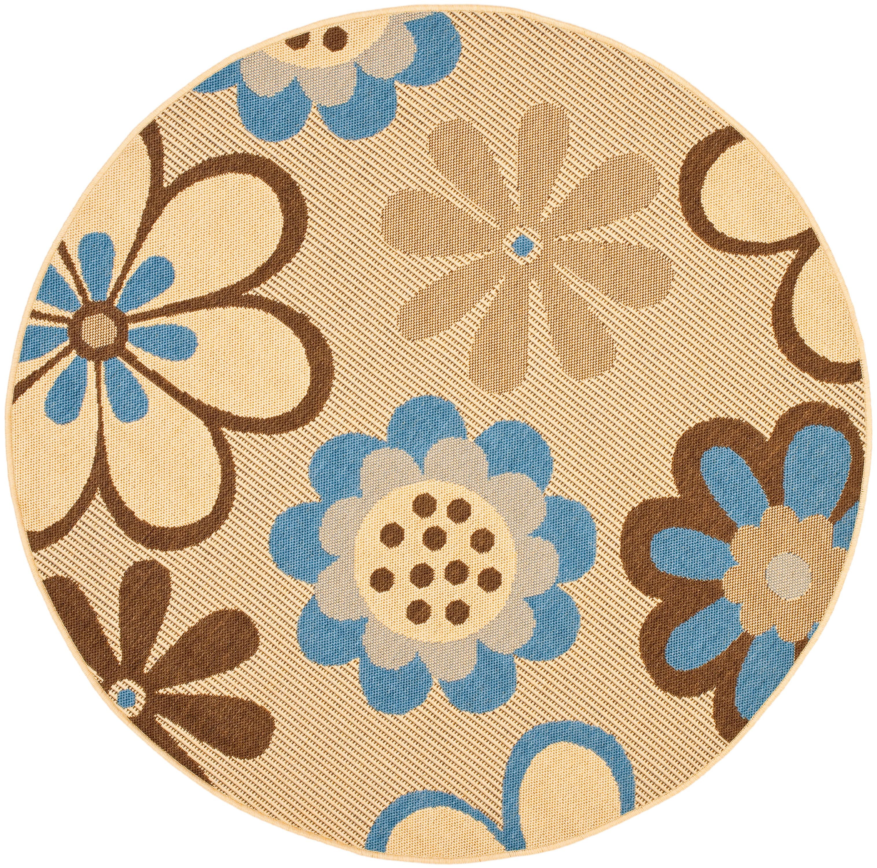 SAFAVIEH Courtyard Kristopher Floral Indoor/Outdoor Area Rug, 5'3