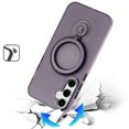 thumbnail image 2 of For Samsung s25 Plus/s24 Plus Hoop Kickstand [Magnetic Circle] HD Transparent Chrome Hybrid - Purple, 2 of 3