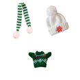 thumbnail image 3 of 3 piezas lindas muñecas suéter y sombrero bufanda accesorios de disfraz para muñecas de 17 cm, muñecos de niño regalos para niños Verde, 3 of 8