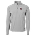 thumbnail image 2 of Men's Cutter & Buck  Gray Birmingham Barons Adapt Eco Knit Hybrid Recycled Quarter-Zip Top, 2 of 3