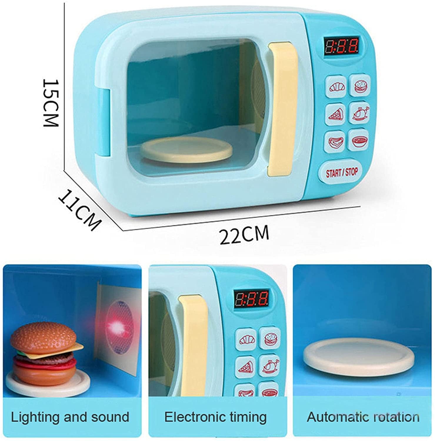 Cute Mini Microwave Oven Interactive 31pc Kitchen Children Toys with L –  Kawaiies