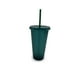 thumbnail image 1 of Advancent Vaso para beber con tapa y pajita Botella reutilizable de plástico PP PP para batido de jugo de café de bebida fría Mostrada Verde oscuro 710ml Advancent HA007952-03, 1 of 6