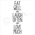 thumbnail image 2 of Eat Well, Laugh Often, Love Much Vinyl Lettering Wall Decal Sticker (Block Font 10"W x 28"H, Black), 2 of 2