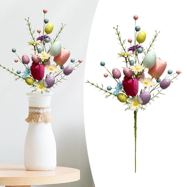 Ramita Decorativa Con Tallo De Huevo De Pascua, Selección Floral Para Celebración, Centro De Mesa Para El Hogar