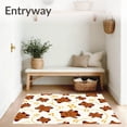 thumbnail image 3 of ODIKA 6'x9' Machine Washable Non-Slip Area Rug, Adorable Teddy Bear Nursery Play with Honey Paw Prints High Traffic Rug with Pad, Brown, 721419, 3 of 8