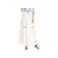 thumbnail image 2 of MODA NOVA Junior's Fabric Lace Insert Swing Elastic Waist Maxi Skirt Cream White XL, 2 of 6