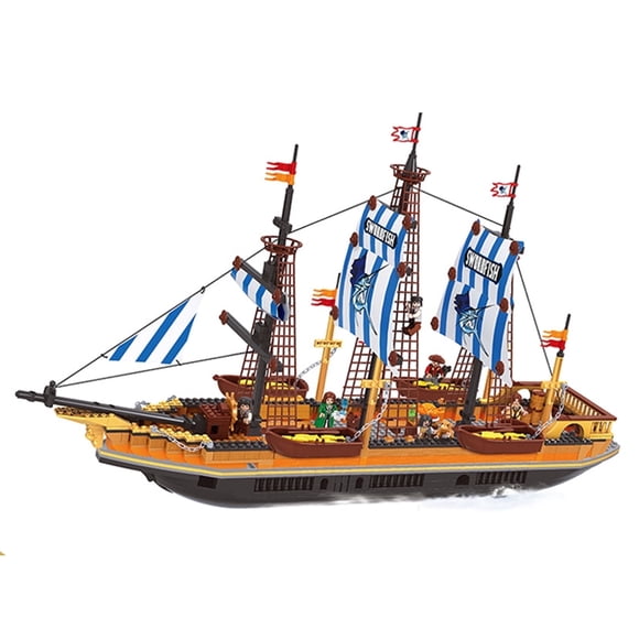 SALYWEE Pirate Ship Building Block Model, Nautical Adventure DIY Kit, Desk Decoration Perfect Gift for Adult Hobbyists