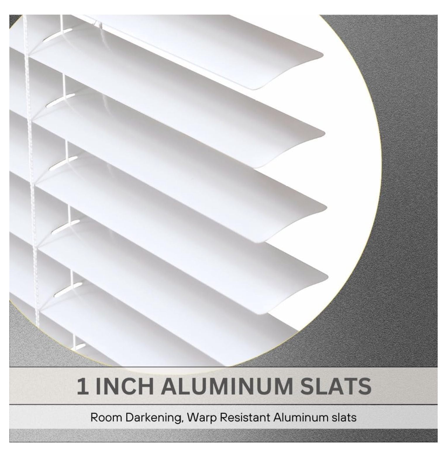 Cordless 1" Aluminum Mini Blind 63" Wide x 60" Long, White, Room Darkening Metal Indoor Window Blinds for Home and Office