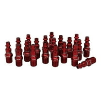 Pneumatic Plugs 1/4" NPT Male - ColorFit M-Style, Red (20 Pack) - Air Compressor Fittings, Quick Connect Air Hose Couplers, Industrial Pneumatic Accessories