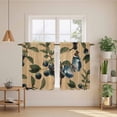 thumbnail image 2 of Blueberry Spring Leaves Kitchen Curtains 45 Inch Length, Brown Botanical Branches Tiers Curtains for Bathroom Bedroom Cafe, Light Filtering Small Window Treatment Short Drapes 2 Panels 42"Wx45"L, 2 of 8