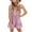 Pink, variant on Womens V Neck Beach Tank Rompers Flowy Ruffle Layered Shorts Jumpsuit