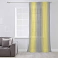 thumbnail image 3 of Yellow Grey Stripes Semi Sheer Curtains Drapes for Living Room, Bedroom, French Doors Window 54 Inches Long, Modern Minimalist Solid Gradient Rod Pocket Chiffon Curtain Drapery Voile Draperies Panel, 3 of 6