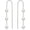 Multi Simulated Pearl - Silver Tone, variant on Threader Pearl Earrings for Women