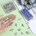 thumbnail image 3 of 80Pcs Bird Charm Silver Hummingbird Charms Bulk Tibetan Style Alloy Vintage Animal Mini Birds Charm, 3 of 6