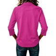 thumbnail image 6 of Satingcolo Polo Shirts 3/4 Sleeve for Women Button Down Athletic Golf Tennis Shirts Summer Business Casual Work Tops,Hot Pink 2XL, 6 of 6