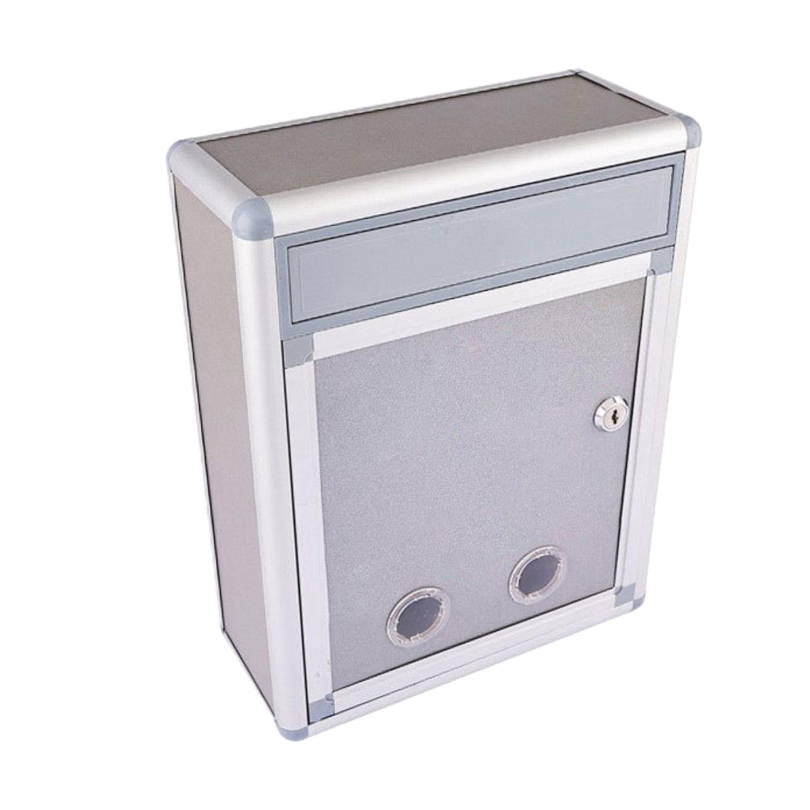 Baoblaze Wall Mount Mailbox Postbox Secure Rustproof Metal Vertical with Key Drop Box BF035 Front Input