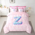 thumbnail image 2 of Feelyou Initial Z Letter Twin Bedding Sets 7-Piece, Bow-tie Ribbon Bedding Comforter Set, 2 of 8
