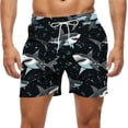 thumbnail image 2 of BiZtdJrK Big and Tall Beach Shorts for Men Novelty Graphic Print Drawstring Casual Shorts Fashion Swimwear Shorts with Pockets on sale or clearance Multicolor L, 2 of 7