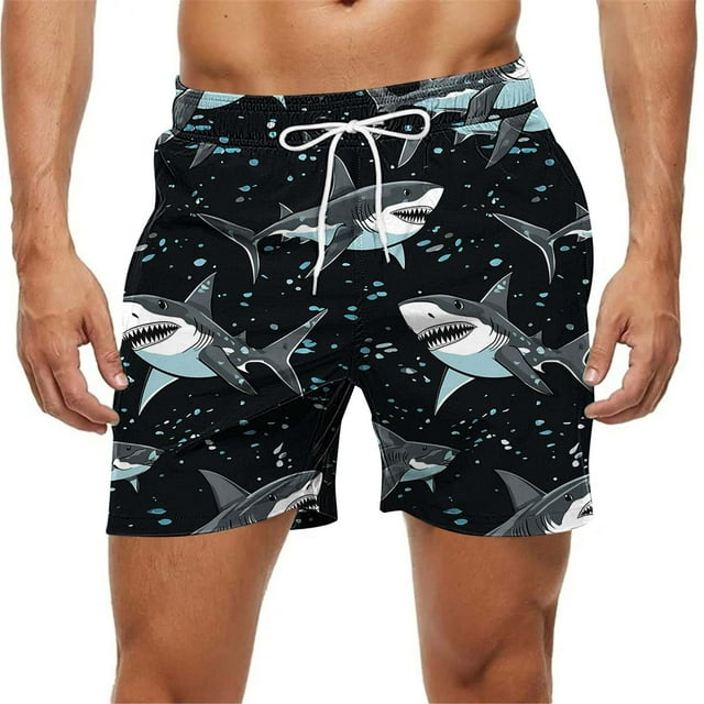 Kakii Men's Swim Trunks Hawaiian Bathing Mesh Lining Suit Swimsuits Beach Shorts with Pockets