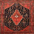 thumbnail image 1 of Ahgly Company Machine Washable Indoor Square Traditional Chestnut Brown Area Rugs, 3' Square, 1 of 7