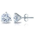 thumbnail image 1 of 14k White Gold Round Moissanite Stud Earrings (2 1/2ct TGW, 7mm, G-H) 3-Prong Martini, Push-Back by Diamond Wish, 1 of 3