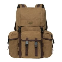 KAUKKO Men's Women's School Backpack Hiking Backpack Travel Bag Laptop Backpack Outdoor Sports Leisure Daypacks(KHAKI)