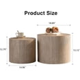 thumbnail image 2 of YWEN Nesting Round Coffee Table Set of 2, Small Circle Accent End Table for Small Spaces, Wooden Center Table, Morden Drum Side Table for Living Room, Fully Assembled, 2 of 16
