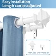 thumbnail image 2 of Urbanest Adjustable Double Curtain Rod Set Pila Manhattan Finials – 1″ Front & 3/4″ Back Rod With Glossy White Rod, 84–120 Inches, 2 of 6