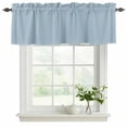 thumbnail image 2 of Sky Blue Valances for Windows, Decorative Rod Pocket Window Valance Curtains, Modern Pure Winter Sky Blue Short Curtain Drapes for Kitchen/Bathroom/Living Room, 2 Panels, 60" W x 18" L, 2 of 8
