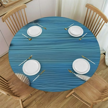 

Orinice Starfish Sea Shells Round Tablecloth 100% Polyester Stain-Resistant Washable for Indoor Outdoor Restaurants Weddings Parties 31 -35