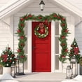 thumbnail image 2 of Vrorvz Christmas Garland Green Artificial Decor Mantel Door Realistic Wreath Design Suit for Holiday Celebrations and Home Decorations 70.9in Green, 2 of 5