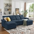 Pingliang Home 109.8" Oversized U Shaped Couch, 4 Seat Sectional Sofa