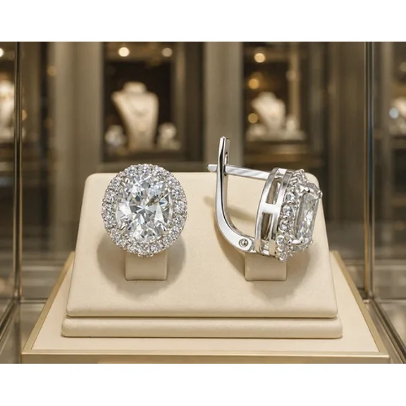 3.00ct Round Cut Simulated Diamond Stunning Hoop Earrings 14k White Gold Plated