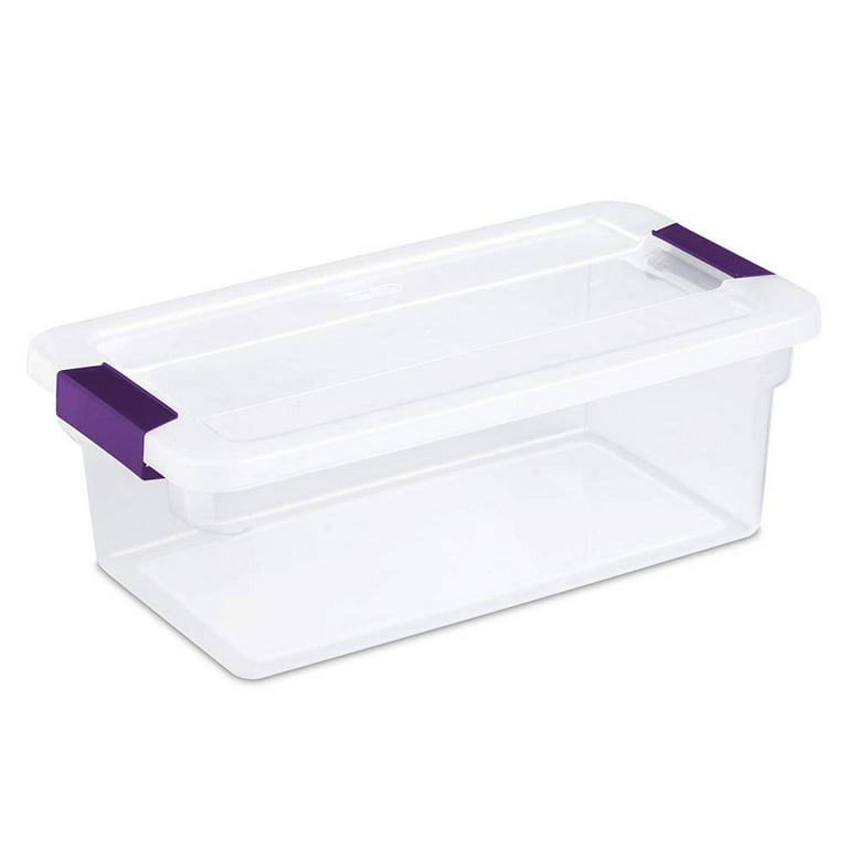 Citylife 6 Packs 5.3 QT Plastic Storage Bins with Latching Lids