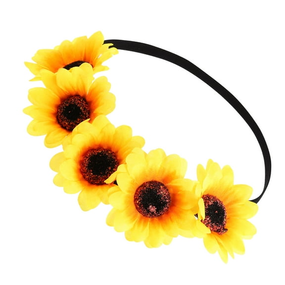 SEWCHICS Yellow Flower Headbands for Girls Sweet Style Carnival Headband Ladies 1Pcs