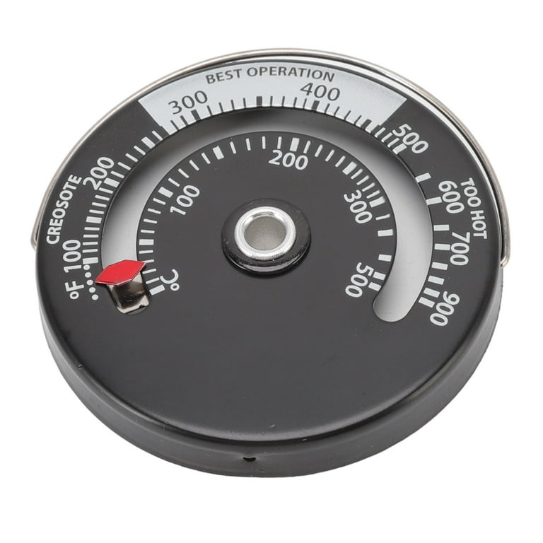 Round Pointer Stove Thermometer Kitchen Oven Fireplace Bimetal