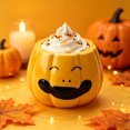 thumbnail image 2 of Halloween Ceramic Pumpkin Mug Set of 4 Carved Grinning Face Coffee Cup Fall Decor for Halloween and Fall, 2 of 6