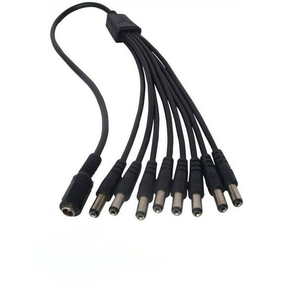 Nuxkst 8-Plug 8 Tips Splitter 8-Way Power Cord Cable for SANNCE 4CH, 8CH and 16CH Channel HDMI Digital Video Recorder Audio DVR CCTV Security System 5.5mm x 2.1mm 8 Tip