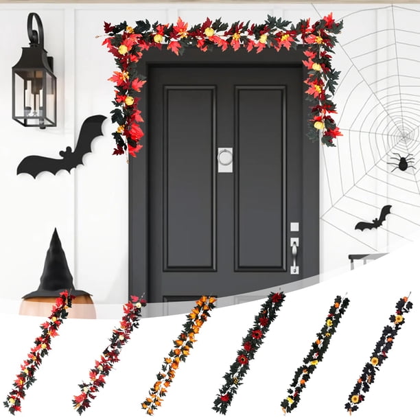 Hojas de Arce Artificiales para Decoración de Halloween, de Plástico, Realistas, Fáciles de Moldear, para El Hogar, 175 Cm, 1 Unidad.