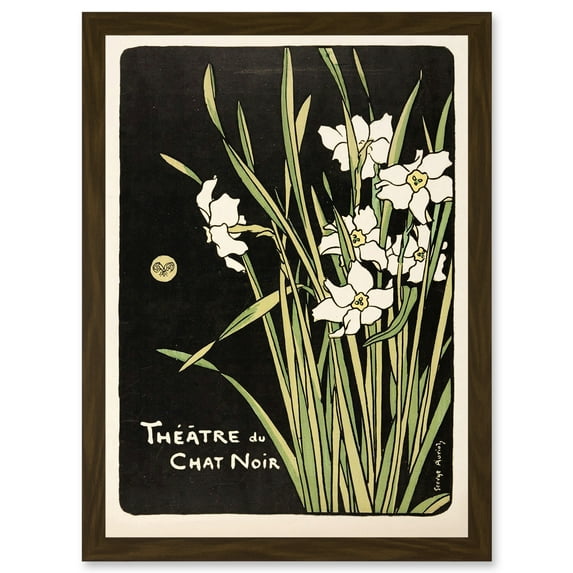Auriol Program Cover Theatre Chat Noir Vintage Advert Artwork Framed Wall Art Print A4