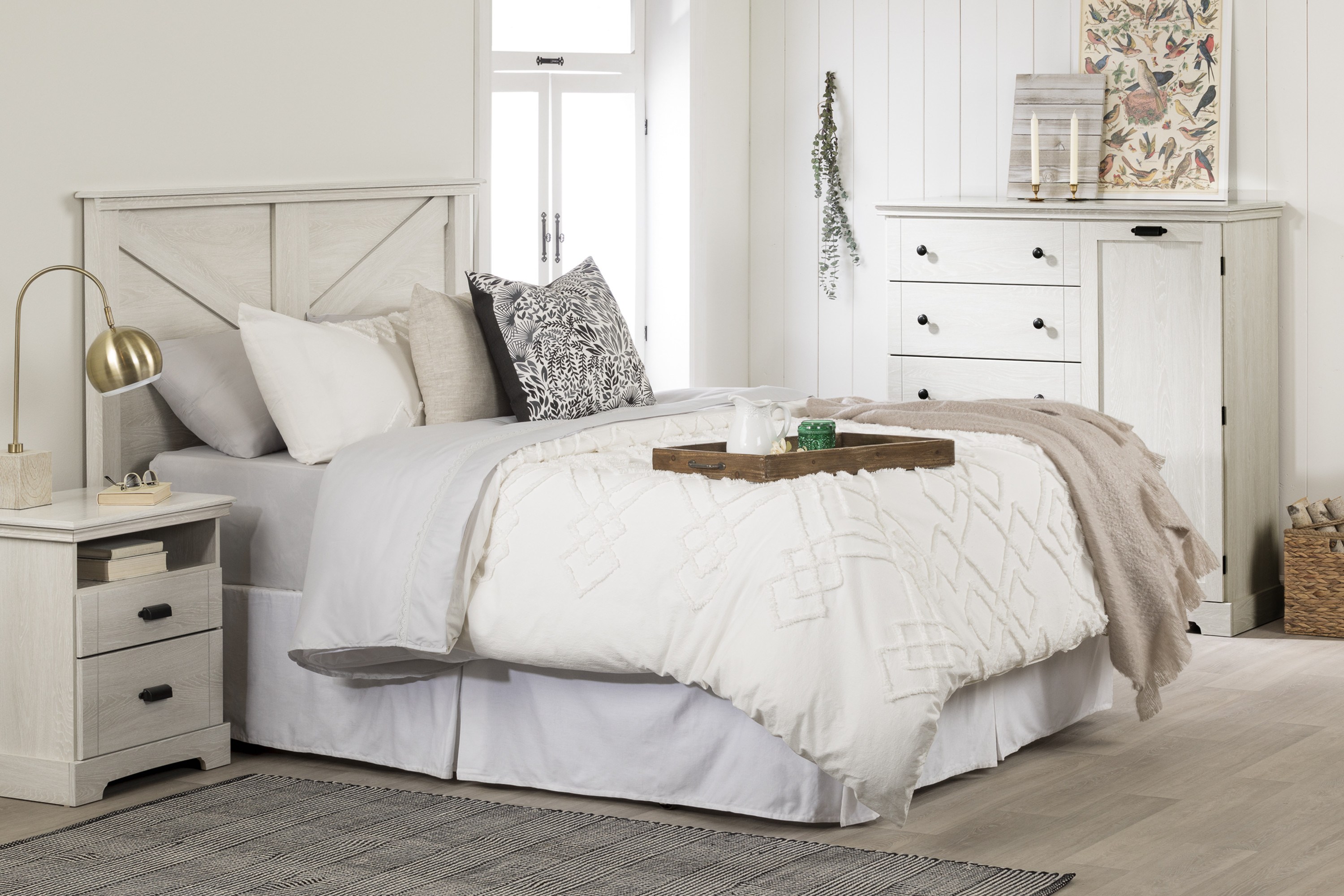 South Shore Lilak Coastal 5-Drawers Dresser Winter Oak