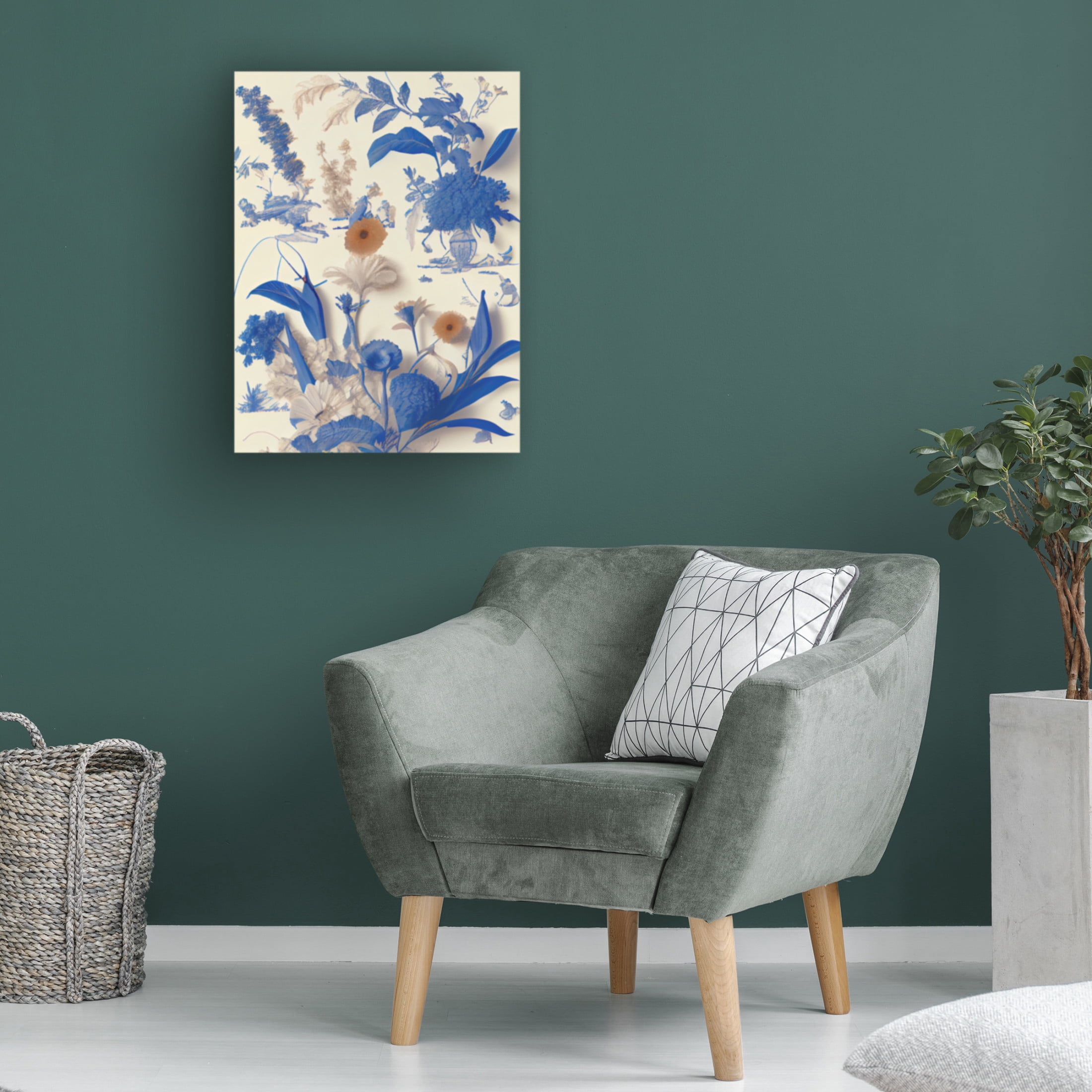 Canvas Wall Art - Sasha 'Living Toile III' Wall Art for Living Room, Bedroom, or Office Décor by Trademark Fine Art - 18 x 24 Inches