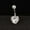 Silver-White, variant on Beauty Crystal Heart Dangle Navel Belly Button Ring Bar Body Piercing Jewelry-Silver-White