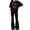 Black, variant on Ruyang Girls 2 Piece Clothes Crew Neck Cherry Print Blouse T-Shirt and Flared Pants Sets Toddlers Active Sportswear Outfits
