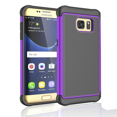 Galaxy S7 Edge Case, Galaxy S7 Edge Sturdy Cover, Njjex Rugged Rubber Shock Absorbing Plastic Impact Slim Hard Case Cover Shell For Samsung Galaxy S7 Edge G935