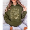 thumbnail image 2 of Touch Down Season Football Hoodie for Women & Teen Girls Cute Game Day Collage Sweatshirt Army Green Hoodie Medium, 2 of 8