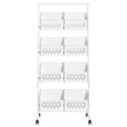 thumbnail image 2 of Carbon Steel Kitchen Storage Basket, Stackable Mesh Storage Basket with 360 Degree Wheels, Fruits Vegetables Storage Basket Cart, Pantry Organizer Rack with Detachable Baskets, 4 Tiers, 2 of 7