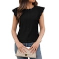 thumbnail image 1 of Blusa de Encaje con Escote Alto para Mujer, Talla XL, Color Negro, 1 of 7