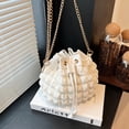 thumbnail image 4 of Jiibva Drawstring Bucket Bag Fashion Bucket Bags for Women, Drawstring Shoulder Bags, Elegant Crossbody Bag with Chain for Work and Date, 4 of 7